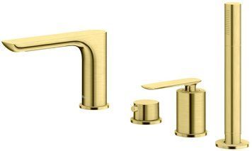 Змішувач для ванни KOHLMAN EXPERIENCE BRUSHED GOLD на борт ванни * QB244EGDB фото