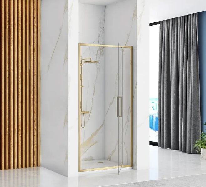 Душові двері REA RAPID SWING 100 BRUSHED GOLD REA-K2503 фото