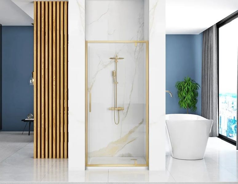 Душові двері REA RAPID SWING 100 BRUSHED GOLD REA-K2503 фото