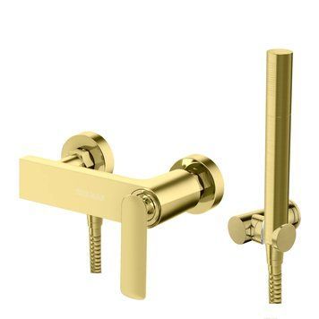 Змішувач для ванни та душу KOHLMAN EXPERIENCE BRUSHED GOLD настінний без виливу KPL-QW120EGDB фото