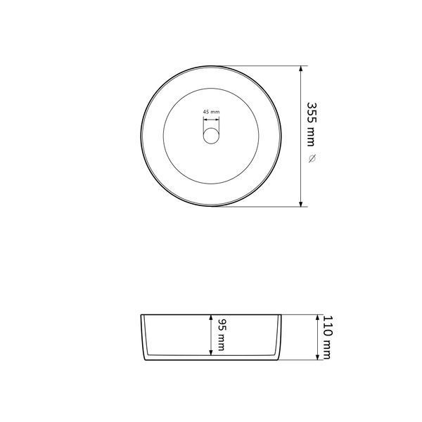 Умивальник (раковина) VBI PRATO BLACK MATT накладний VBI-011401 фото