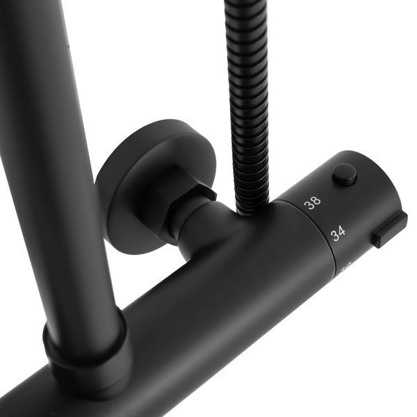 Душовий гарнітур REA BLISS BLACK чорний з термостатом * REA-P8804 фото