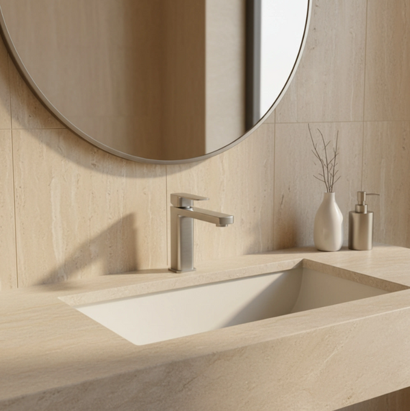 Змішувач для раковини (умивальника) REA ARLO NICKEL BRUSHED низький REA-B4589 фото