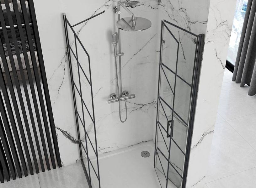 Душова кабіна REA MOLIER 90x100 BLACK REA-K8531 + REA-K6963 фото