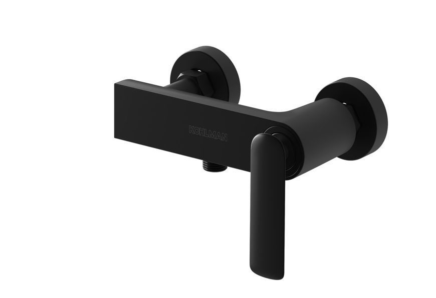 Змішувач для ванни та душу KOHLMAN EXPERIENCE BLACK MATT настінний без виливу KPL-QW120EB фото