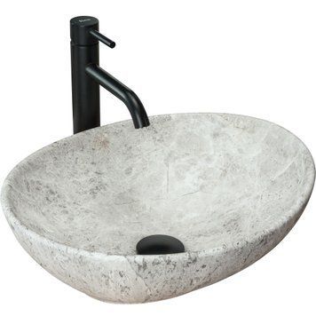 Умывальник (раковина) REA SOFIA LIGHT STONE MATT серый накладной REA-U0165 фото