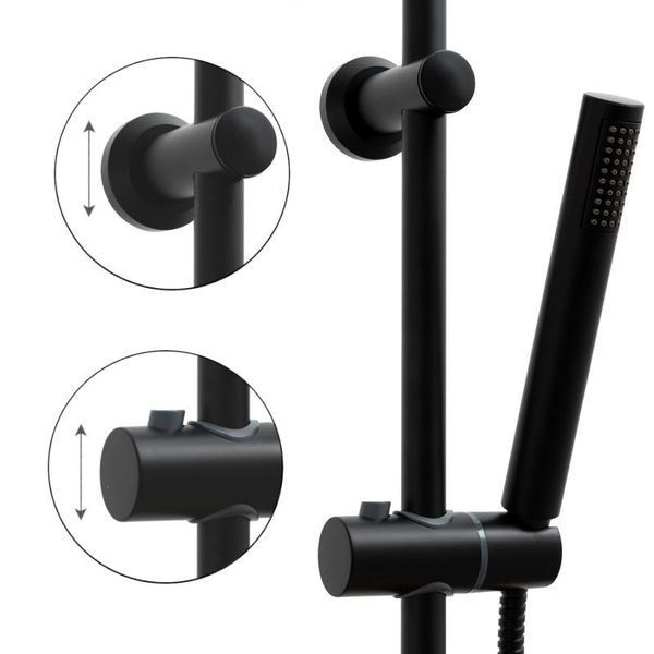 Душовий гарнітур YOKA FERRA 25 BLACK з термостатом * BP.FERRA-THERM-25-BLK фото