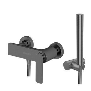 Змішувач для ванни та душу KOHLMAN EXPERIENCE GRAPHITE настінний без виливу KPL-QW120EG фото