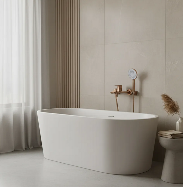 Змішувач для ванни та душу REA DROP BRUSHED COPPER з виливом REA-B6397 фото