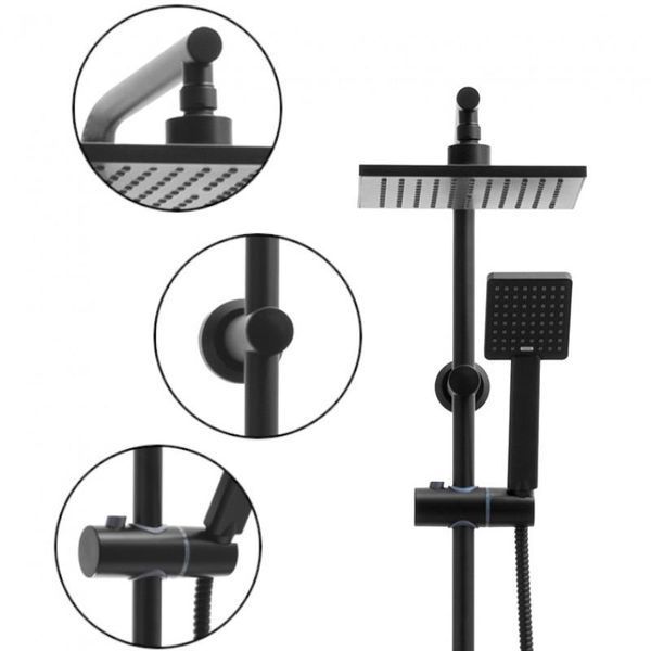 Душовий гарнітур YOKA TIKI-BLK BLACK чорний * BP.TIKI-BLK фото