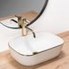 Умивальник (раковина) REA BELINDA WHITE GOLD EDGE накладний REA-U8736 фото 2
