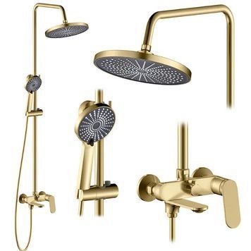 Душевой гарнитур REA MARCO BRUSHED GOLD с изливом REA-P8548 фото