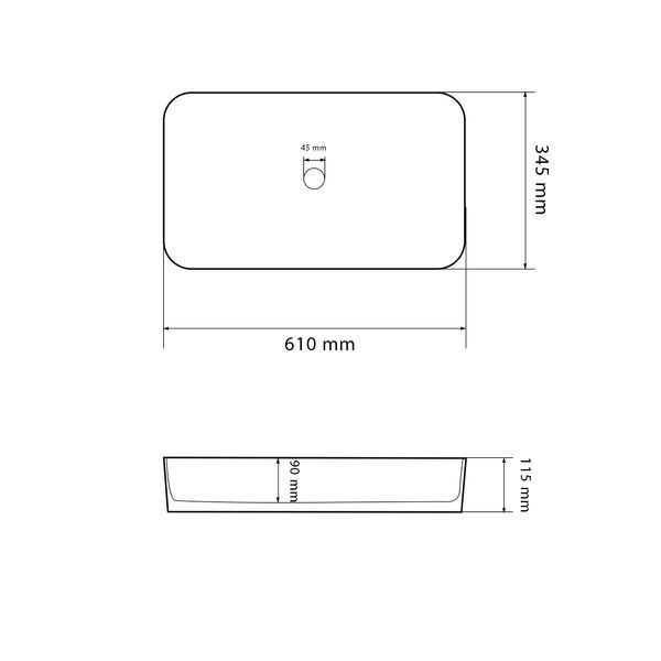 Умивальник (раковина) VBI TRIEST MARMO GLOSSY накладний VBI-012704 фото
