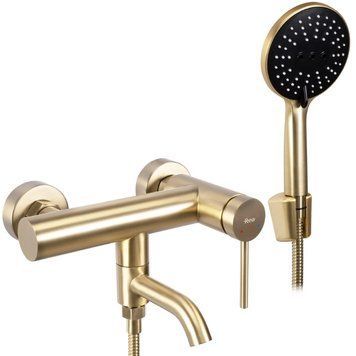 Смеситель для ванны и душа REA CLIF BRUSHED GOLD настенный с изливом REA-B4242 фото