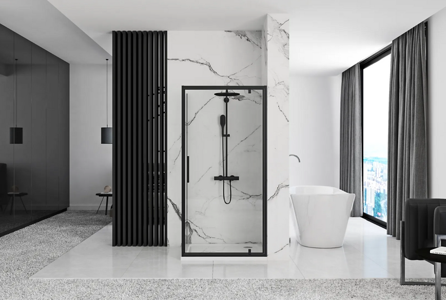 Душова кабіна REA RAPID SWING 90x100 BLACK REA-K6422 + REA-K6410 фото