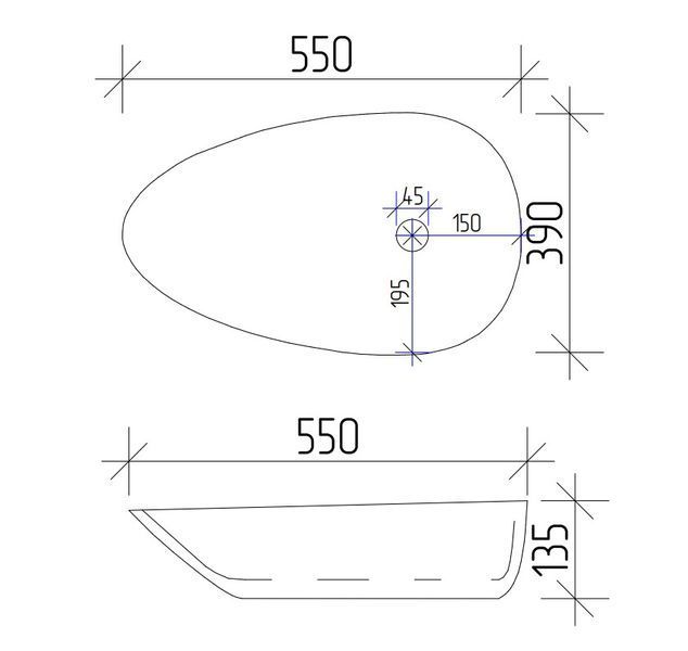 Умивальник (раковина) VBI TRENTO 55 WHITE накладний VBI-011900 фото