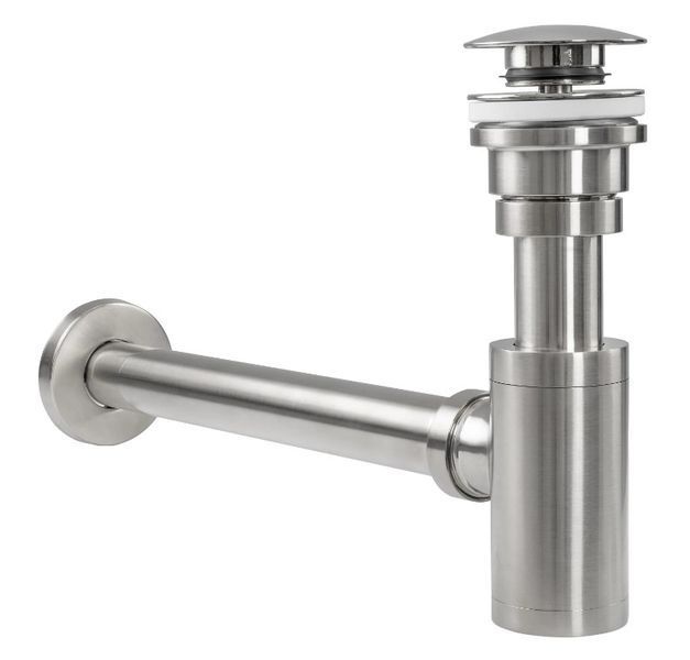 Сифон для раковины REA NICKEL BRUSHED универсальный + CLICK-CLACK * REA-A4400 фото