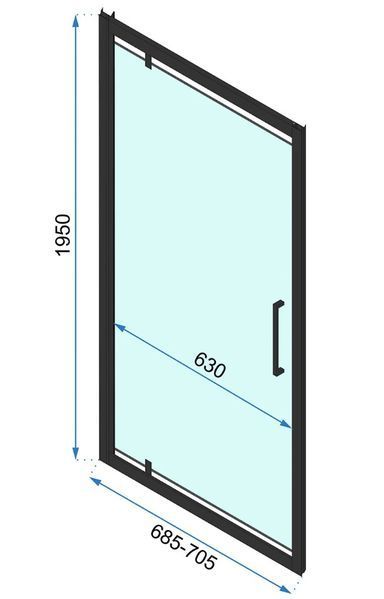 Душова кабіна REA RAPID SWING 80x70 BLACK REA-K6421 + REA-K6407 фото