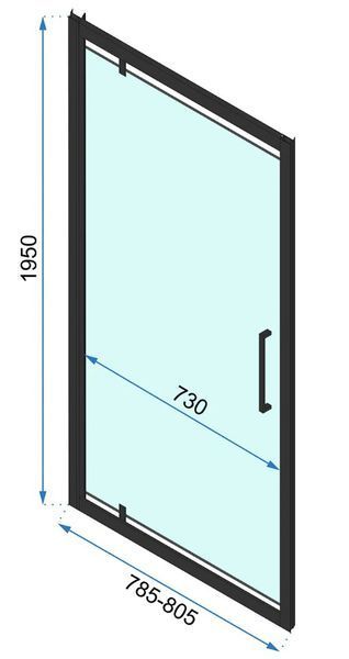 Душова кабіна REA RAPID SWING 80x80 BLACK REA-K6421 + REA-K6408 фото
