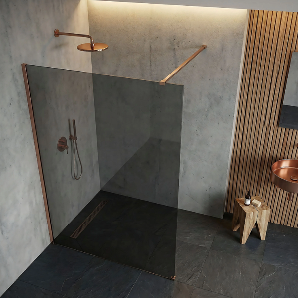 Душова стінка REA FLEXI 130 GREY BRUSHED COPPER KPL-K99381 фото
