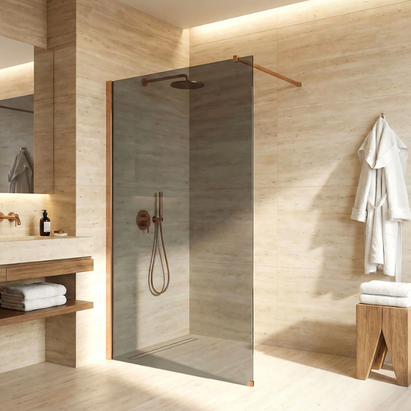 Душова стінка REA FLEXI 130 GREY BRUSHED COPPER KPL-K99381 фото