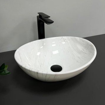Умывальник (раковина) VBI PARMA MARBLE NATURE GLOSSY накладной VBI-011007 фото