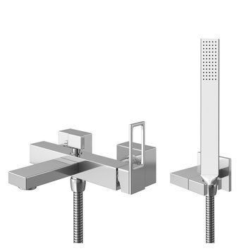 Смеситель для ванны и душа KOHLMAN NEXEN CHROME настенный с изливом KPL-QW110U фото