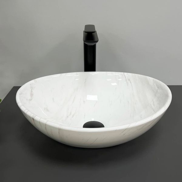 Умывальник (раковина) VBI PARMA MARBLE NATURE GLOSSY накладной VBI-011007 фото
