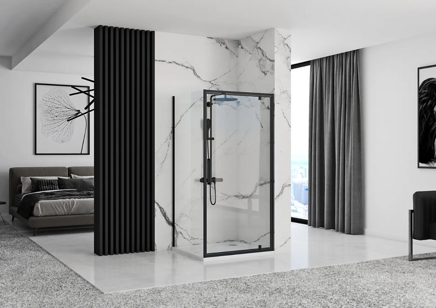 Душова кабіна REA RAPID SWING 80x90 BLACK REA-K6421 + REA-K6409 фото