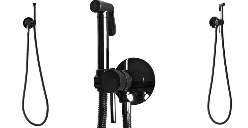 Набір гігієнічного душу REA LOOP BLACK GLOSSY чорний * REA-B5656 фото