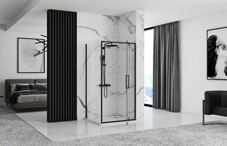 Душова кабіна REA RAPID SWING 80x90 BLACK REA-K6421 + REA-K6409 фото